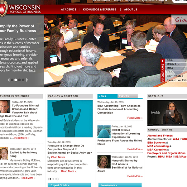 Wisconsin School of Business Homepage