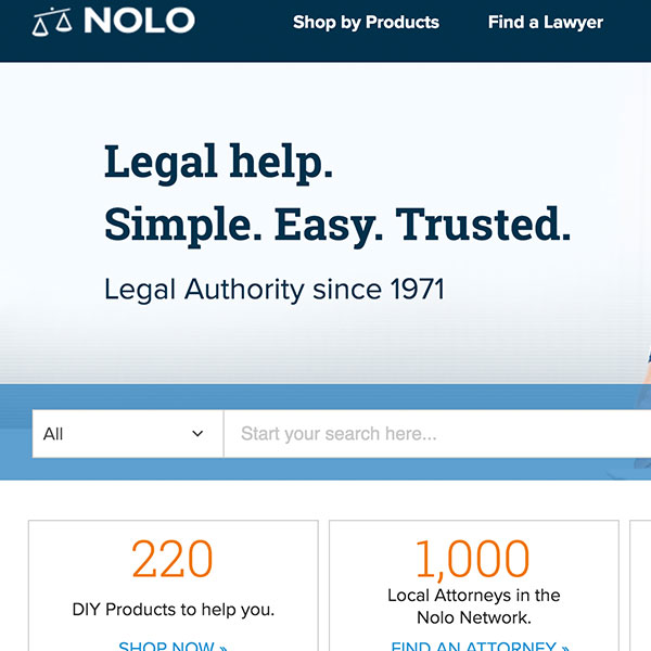 Nolo Homepage Redesign